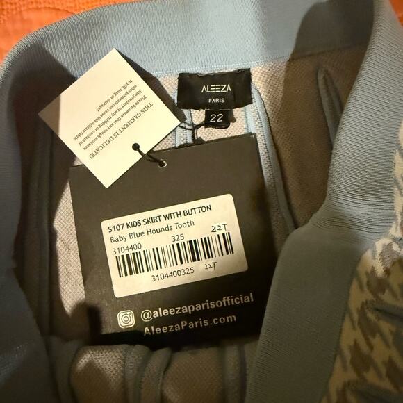 Aleeza Paris Pleated Blue A-Line Skirt NWT SM - Picture 2 of 7